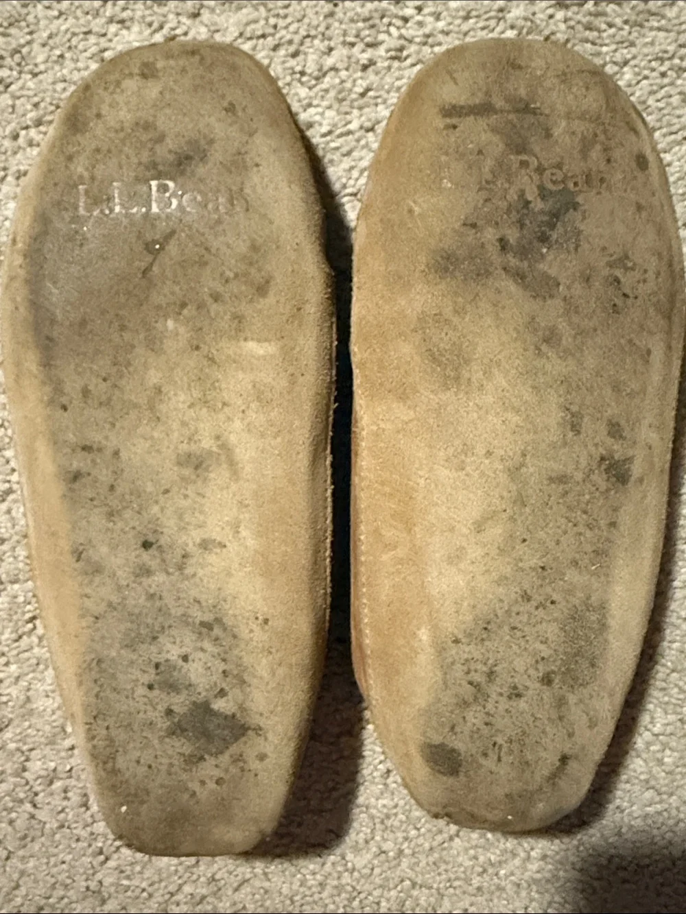 L.L. Bean Kids Brown Suede Shearling-Lined Moccasin Slippers
